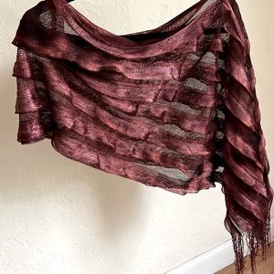 Burgundy Asymmetrical Shawl
